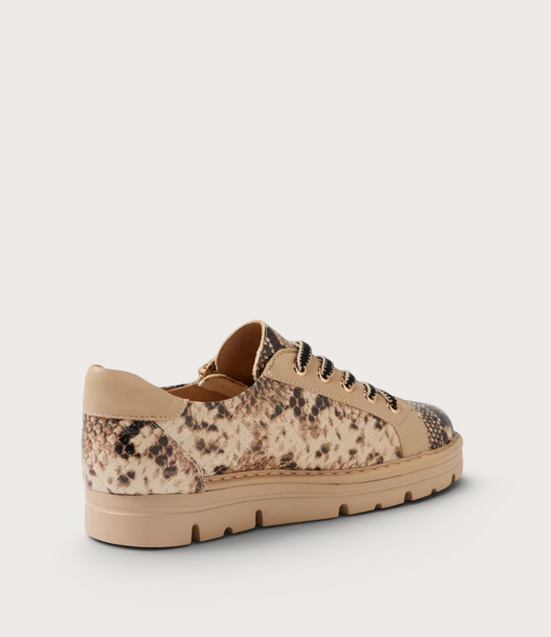 Elos Black and Caramel Snake/ Caramel Leather Sneakers