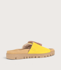 Lucille Yellow Suede Slides