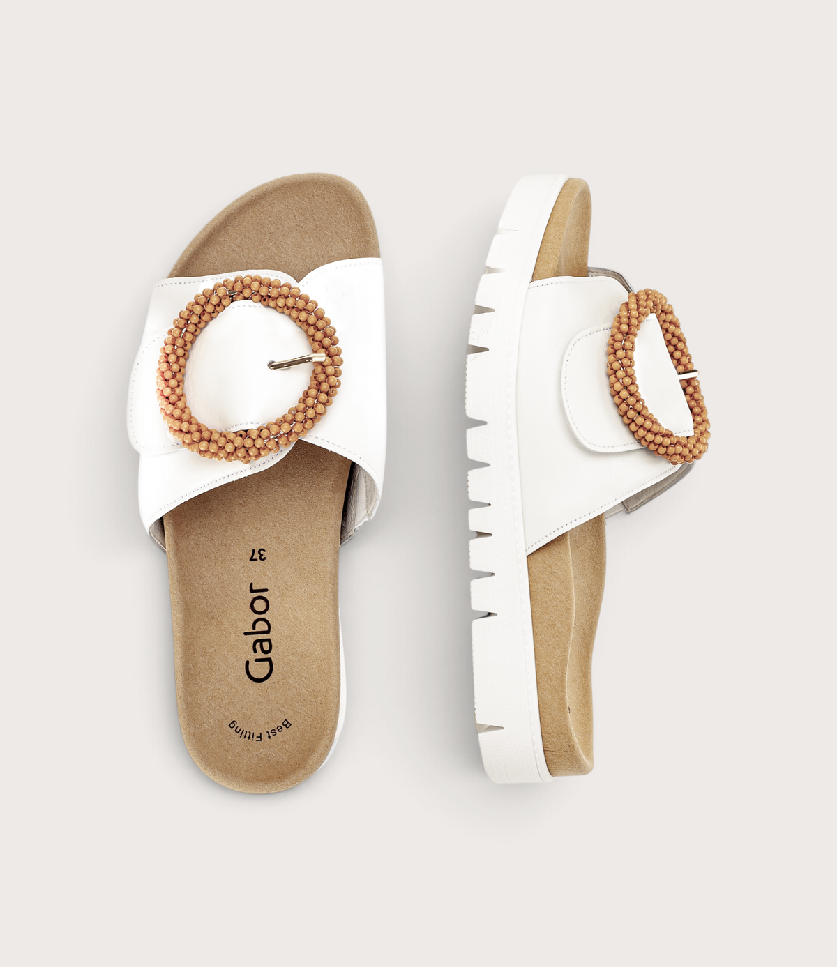 Lucille White Suede Slides