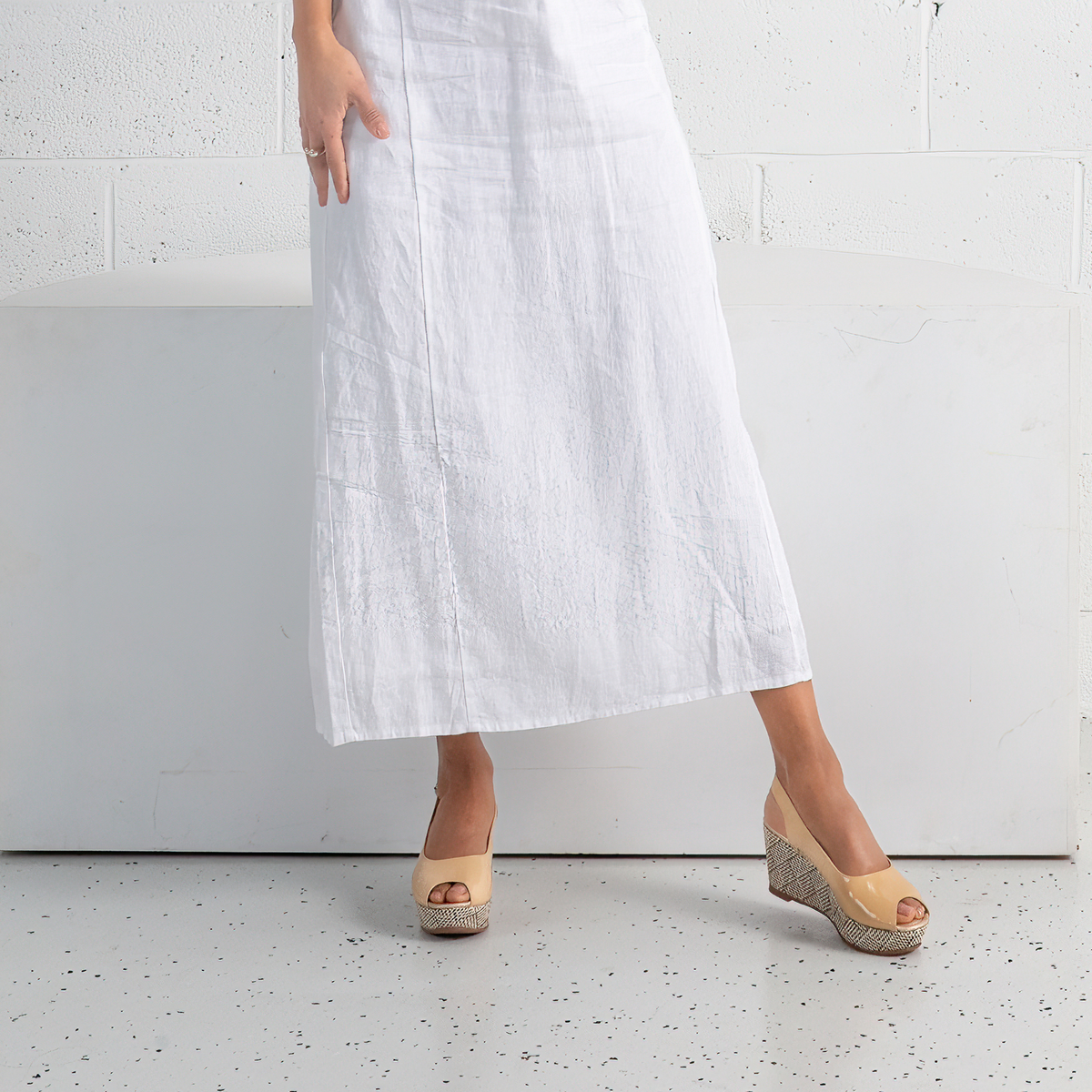 Sabyne Nude Patent Wedges - BRESLEY | Shouz