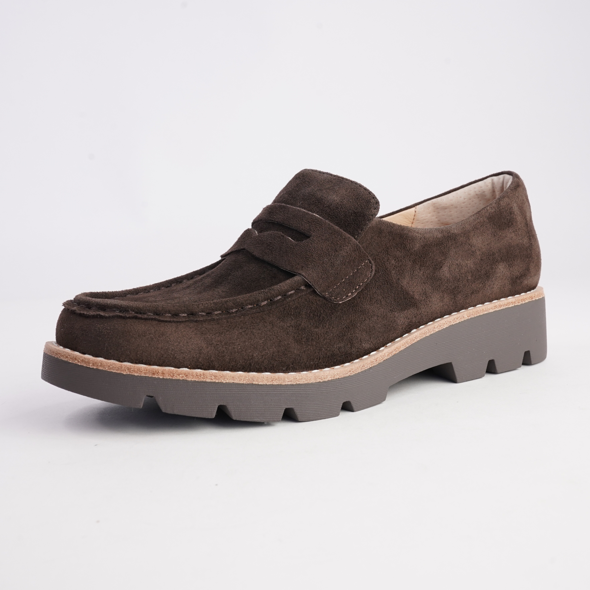 Dorte Choc Suede/ Choc Sole Loafers - DJANGO AND JULIETTE | Shouz