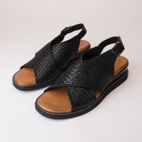 Wendy Black Leather Sandals