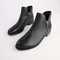 Noves Black Leather/ Black Heel Boots - DJANGO AND JULIETTE | Shouz