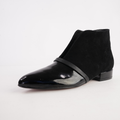 Emika Black Mix Leather Ankle Boots