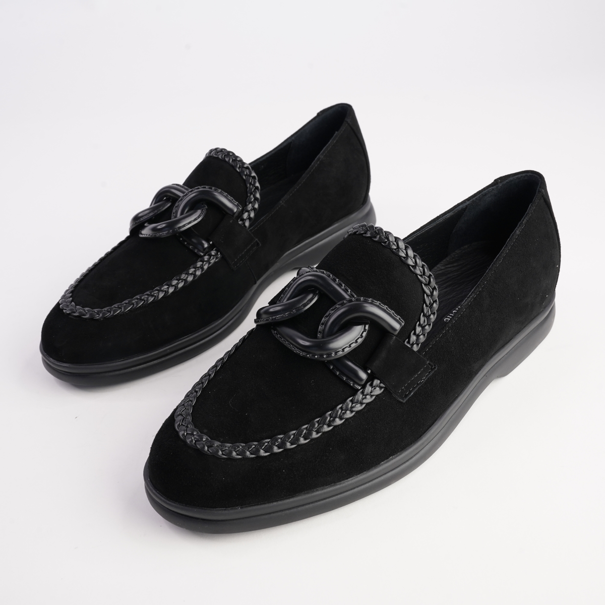 Linxea Black Suede Loafers - DJANGO AND JULIETTE | Shouz