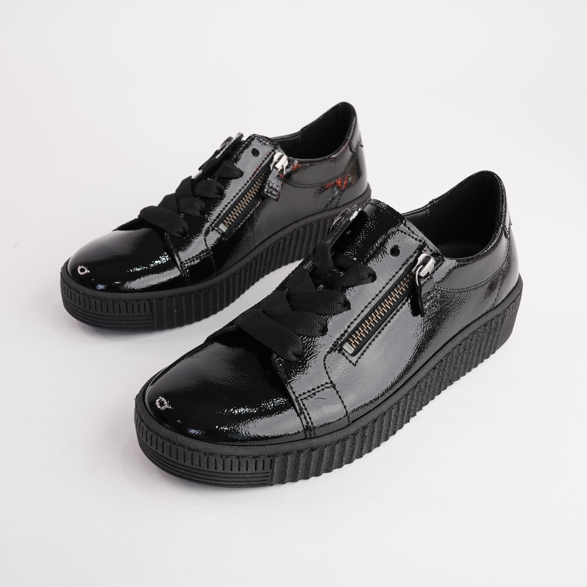 Amelia Black Patent Leather Sneakers - GABOR | Shouz