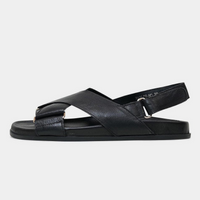 Haylow Black  Leather Sandals