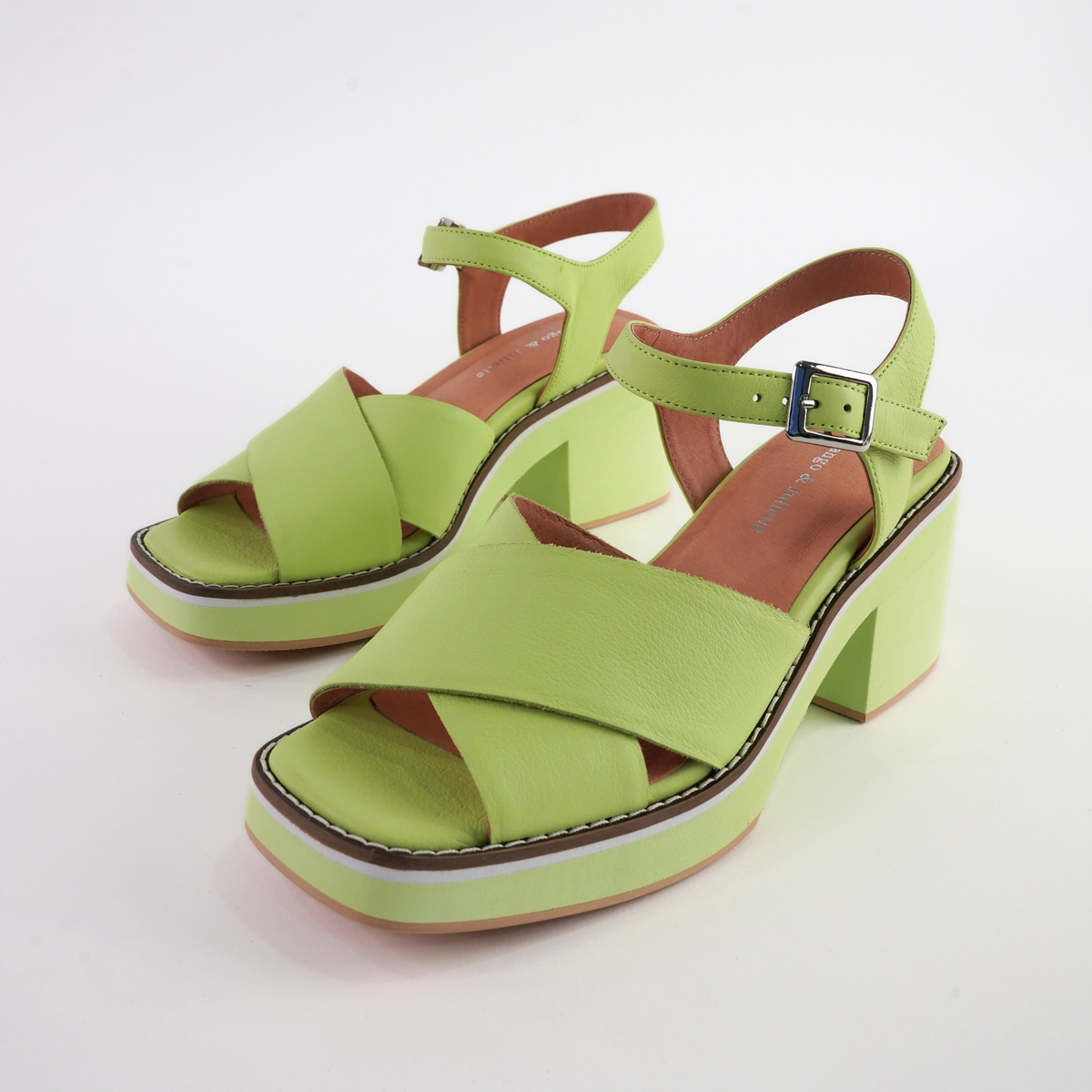 Jemi Light Citrus Leather Heels