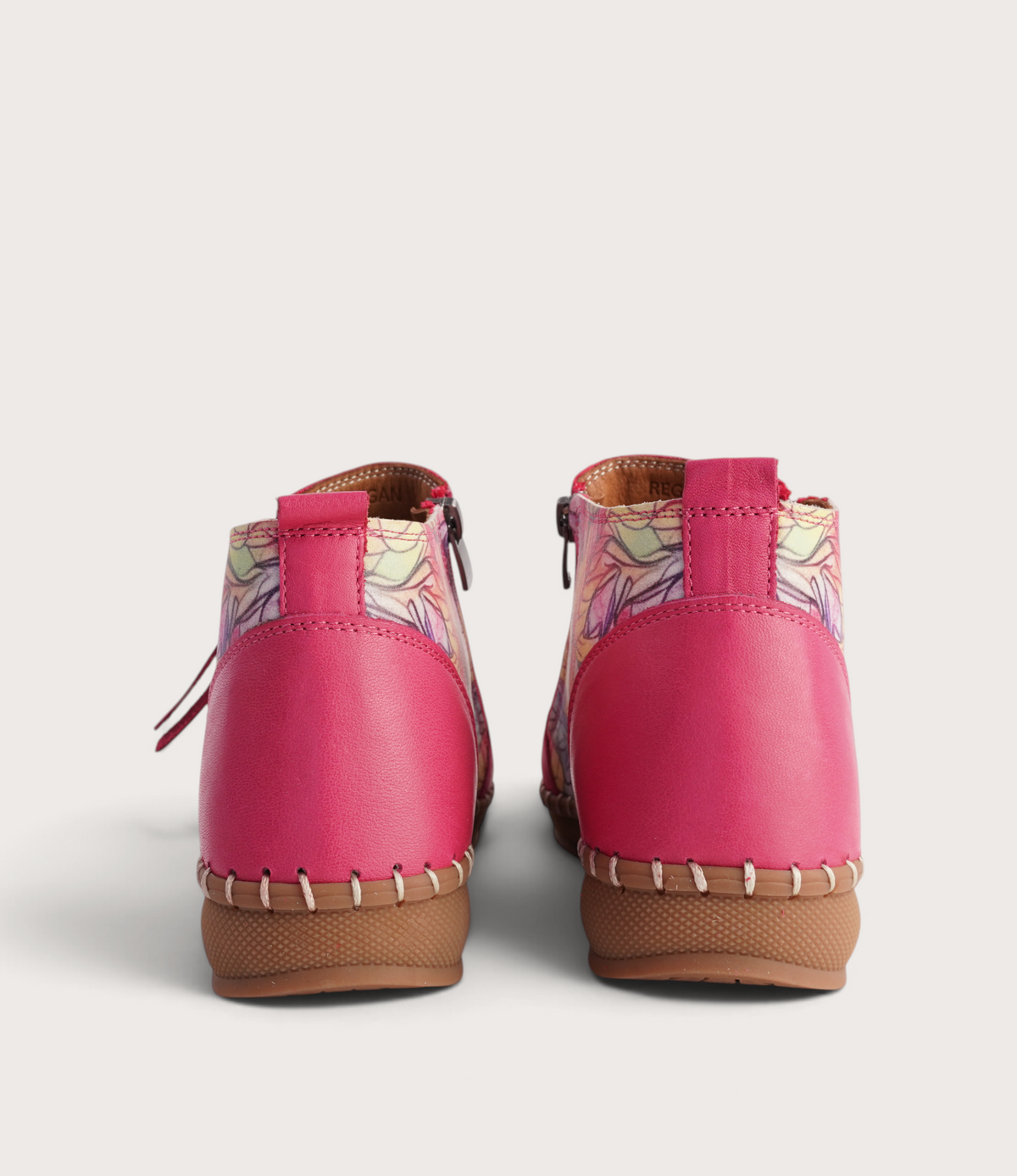 Regan Cerise Fall Leather Ankle Boots