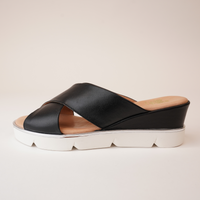 Kiren Black Leather Sandals