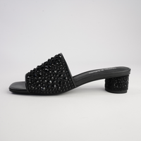 Heda Black Multi Leather Heels