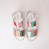 Atha White Stripe Patent Leather Sandals