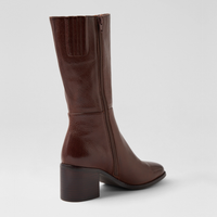 Sesina Chocolate Leather Calf Boots - MOLLINI | Shouz