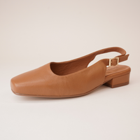 Bekasi Dark Tan Leather Flats