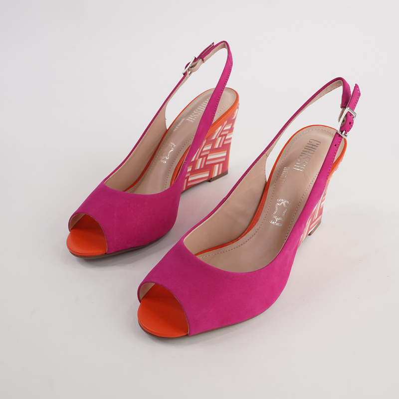 Bryce Fuschia Nubuck Leather Heels