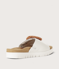 Lucille White Suede Slides