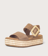 Crimson Peanut Suede Sandals