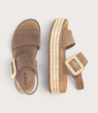Crimson Peanut Suede Sandals