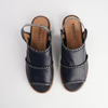 Serenade Navy/ Pewter Leather Sandals
