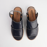 Serenade Navy/ Pewter Leather Sandals