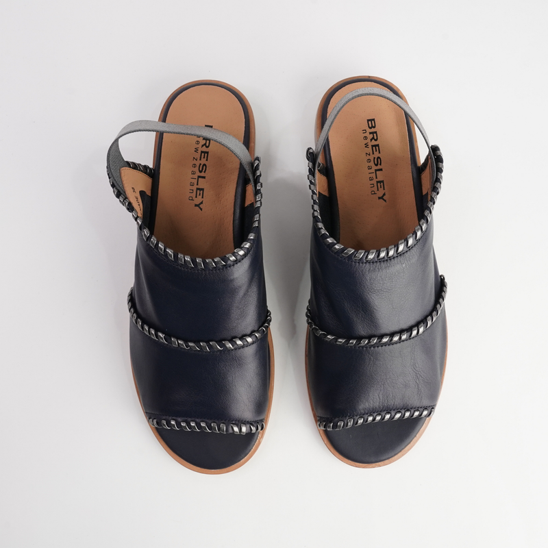 Serenade Navy/ Pewter Leather Sandals
