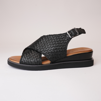 Wendy Black Leather Sandals