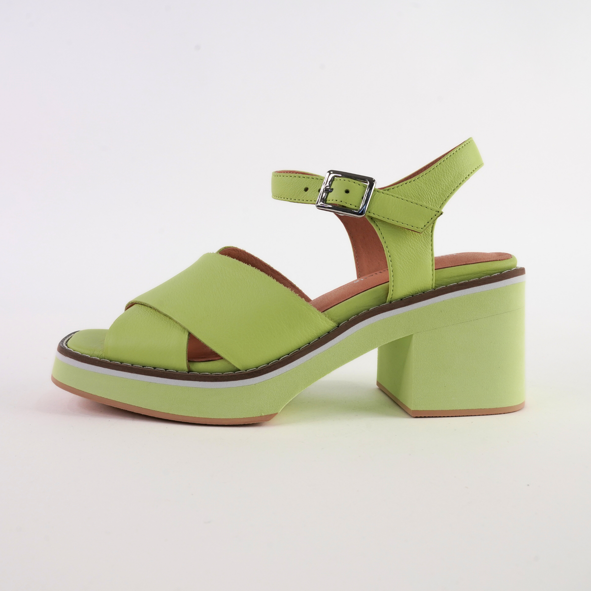 Jemi Light Citrus Leather Heels - DJANGO AND JULIETTE | Shouz