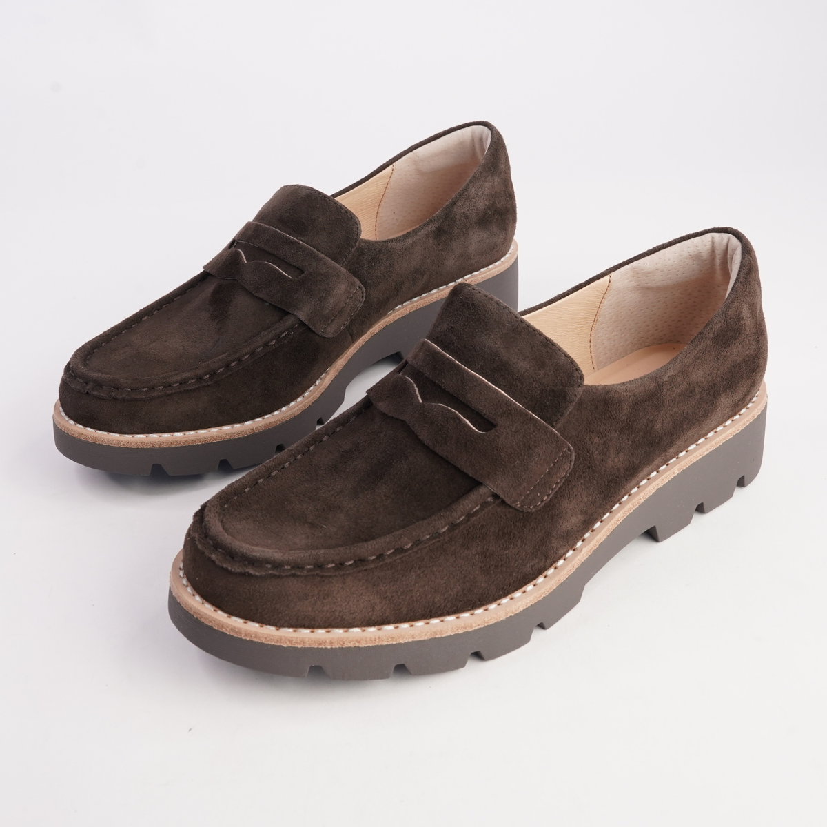 Dorte Choc Suede/ Choc Sole Loafers - DJANGO AND JULIETTE | Shouz