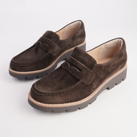 Dorte Choc Suede/ Choc Sole Loafers - DJANGO AND JULIETTE | Shouz