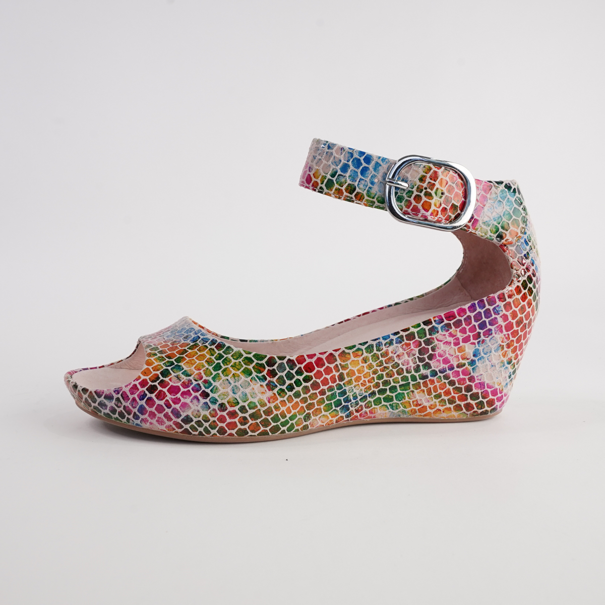 Sangria Palette Snake Leather Wedges - BRESLEY | Shouz