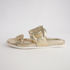 Tulia Gold Scribble Leather Slides