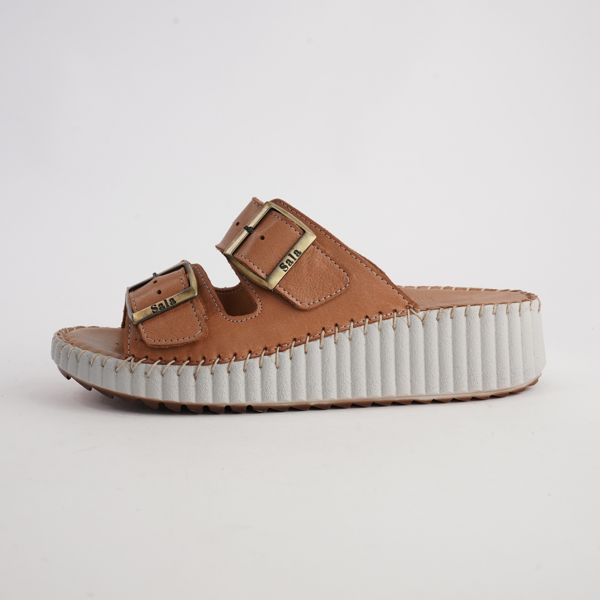 Solena Coconut Leather Slides - SALA | Shouz