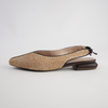 Valentina Raffia/ Brown Leather Flats
