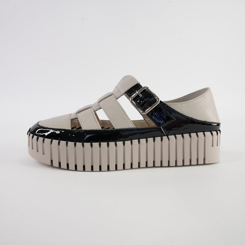 Baytown Black Patent/ Almond Leather Sneakers