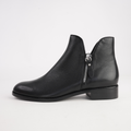 Noves Black Leather/ Black Heel Ankle Boots