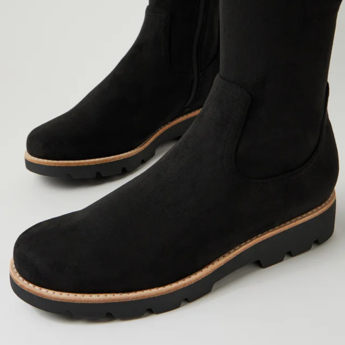 Dellah Black Stretch Microsuede Knee High Boots - DJANGO AND JULIETTE | Shouz