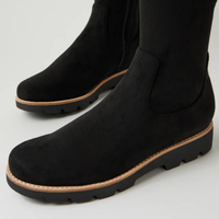 Dellah Black Stretch Microsuede Knee High Boots - DJANGO AND JULIETTE | Shouz