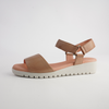 Minne Dark Tan/ Almond Sole Leather Sandals