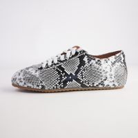 Quinn Black/ White Multi Snake Leather Sneakers - ALFIE AND EVIE | Shouz
