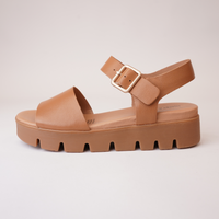 Babels Dark Tan Leather Sandals