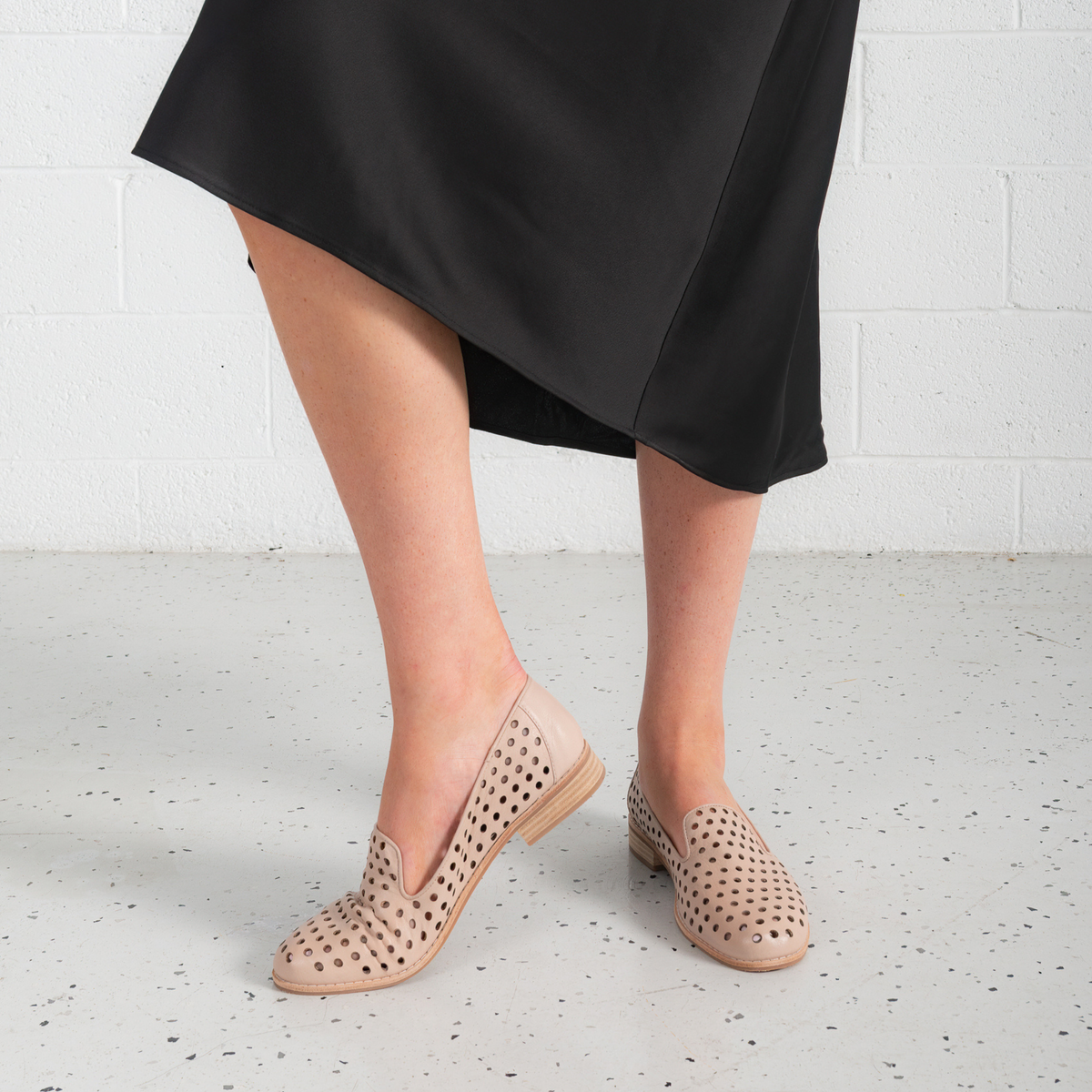 Ariah Nude Leather Loafers