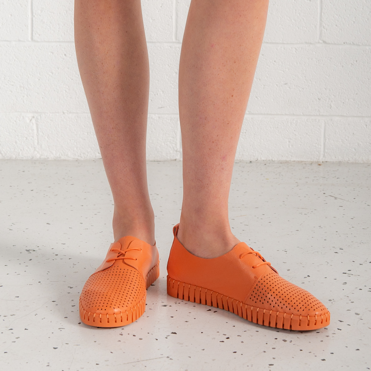 Huston Orange/ Orange Sole Leather Sneakers - DJANGO AND JULIETTE | Shouz