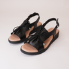 Malika Black Leather Sandals