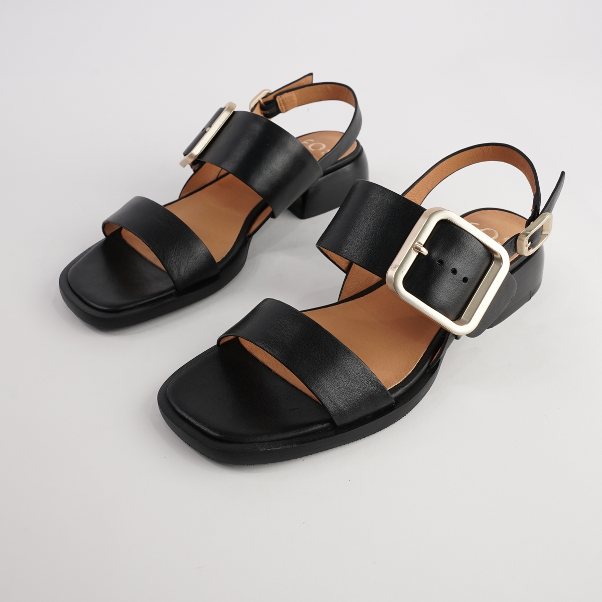 Ikam Black Leather Sandals