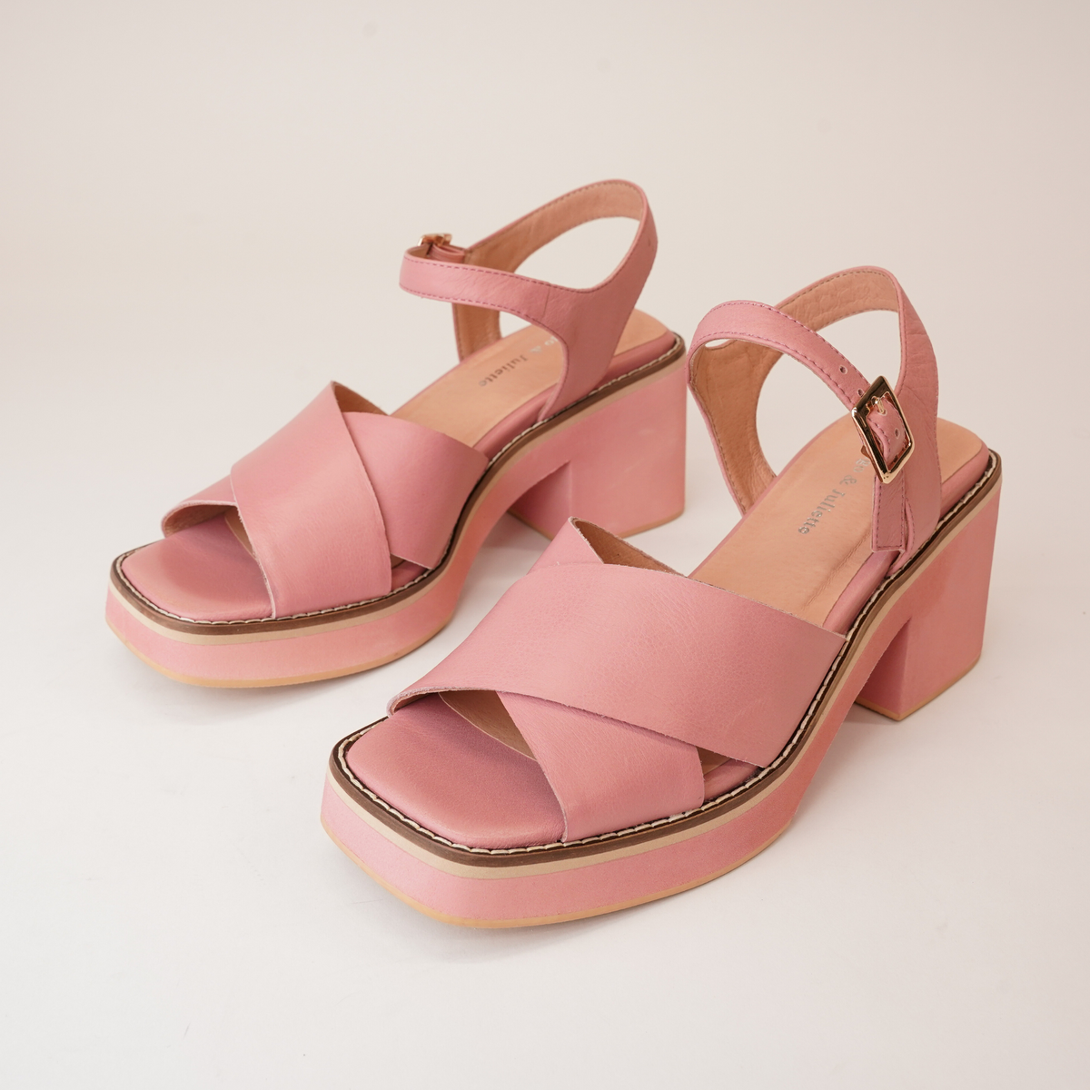 Jemi Pretty Pink Leather Heels