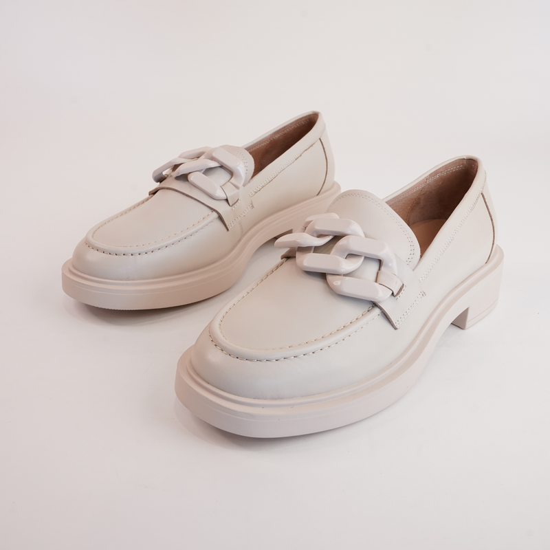 Ishie Almond Leather Loafers