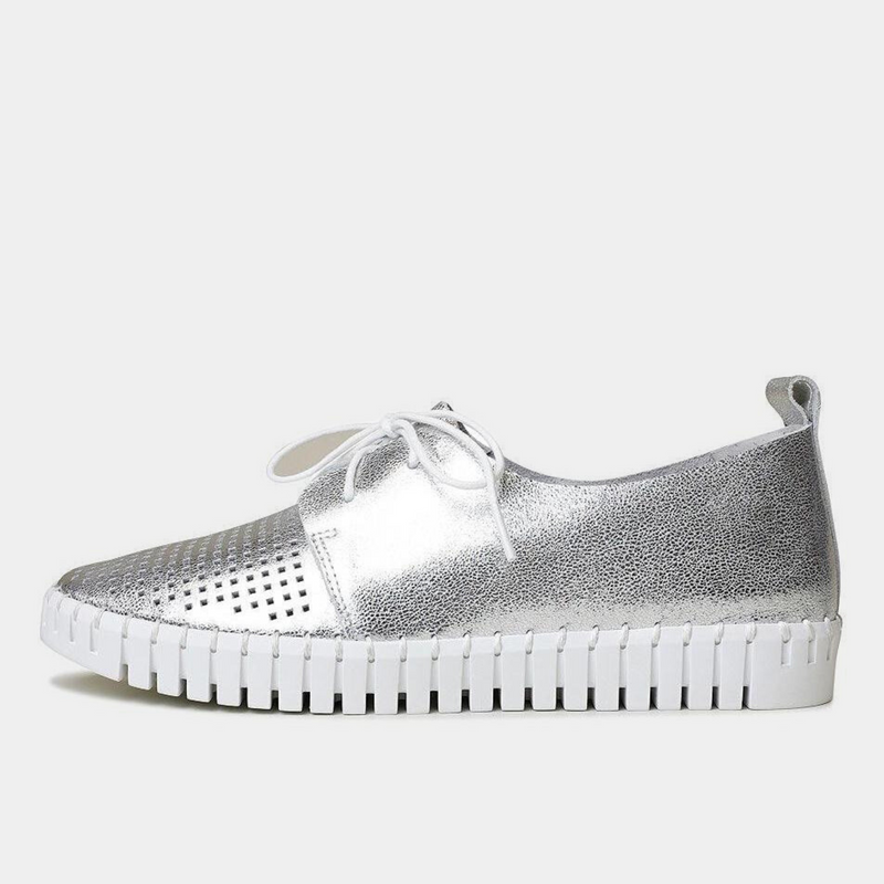 Huston Silver Leather Sneakers