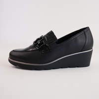 4668 Black Leather/Black Patent Loafers