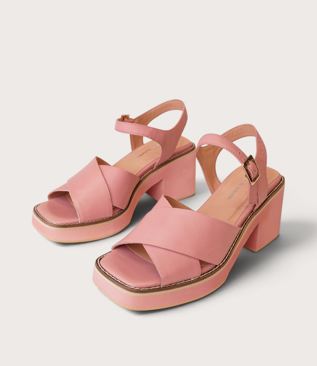 Jemi Pretty Pink Leather Heels