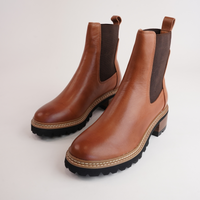 Linear Brandy Leather Chelsea Boots